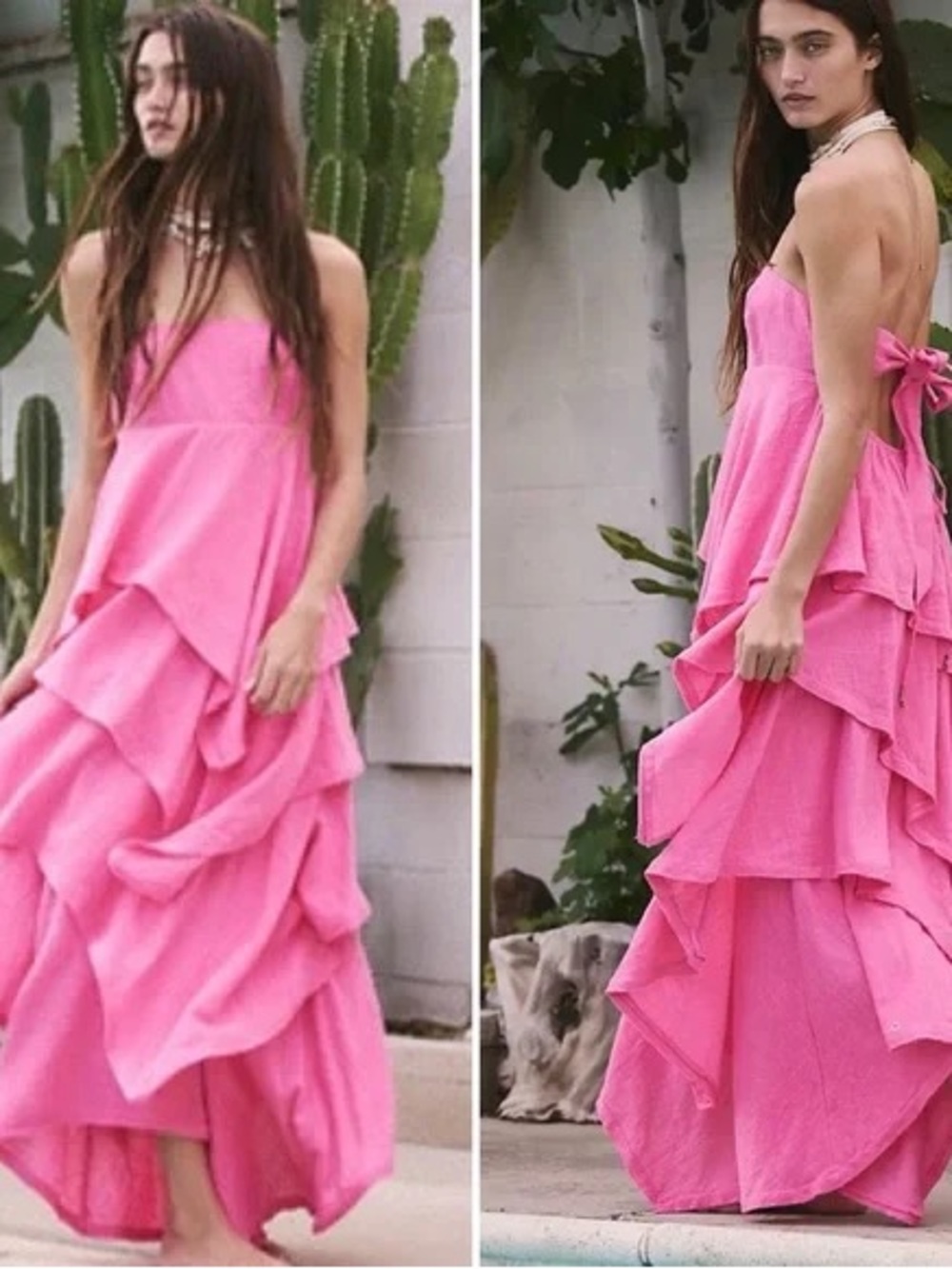 free people flowy pink maxi dress - Picture 2 of 6